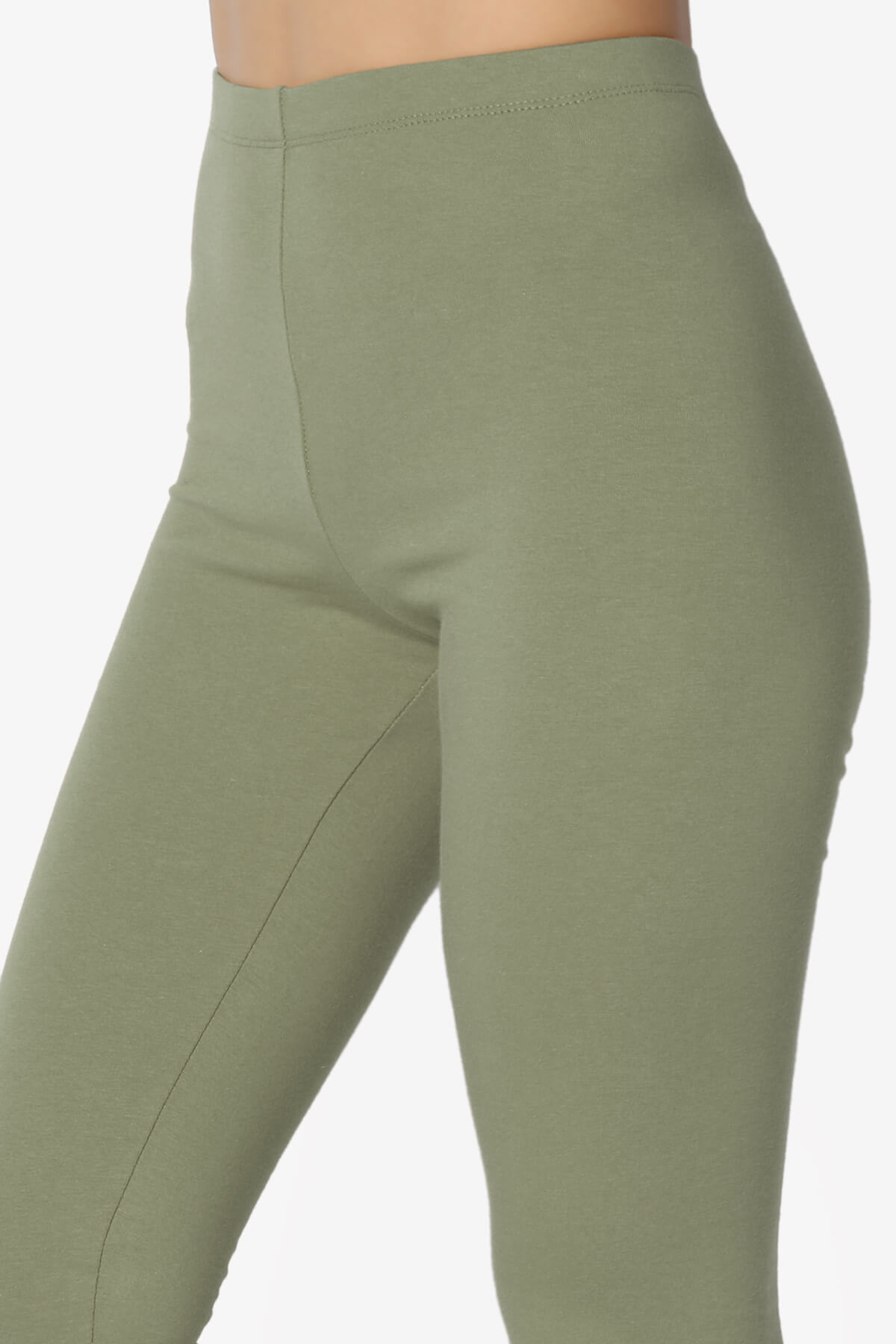 Thalia Cotton Jersey Ankle Leggings DUSTY OLIVE_5