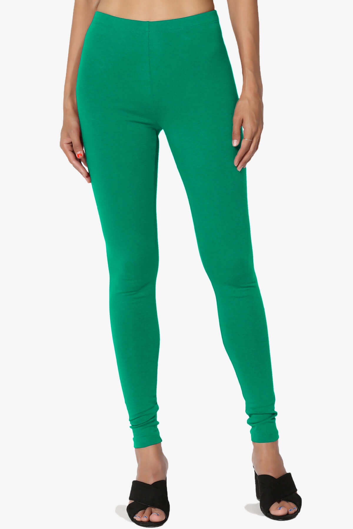 Thalia Cotton Jersey Ankle Leggings FOREST GREEN_1