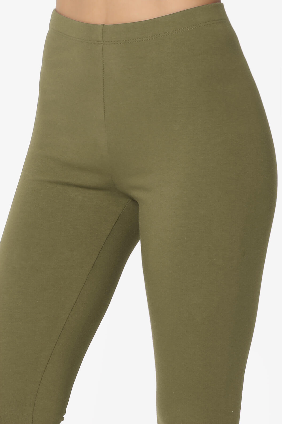 Load image into Gallery viewer, Thalia Cotton Jersey Ankle Leggings OLIVE KHAKI_5
