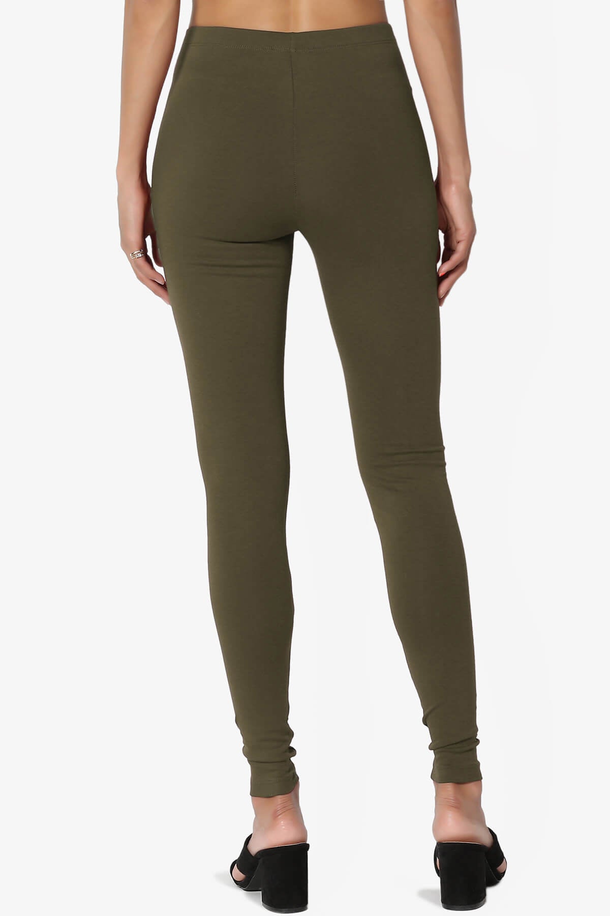 Load image into Gallery viewer, Thalia Cotton Jersey Ankle Leggings OLIVE_2
