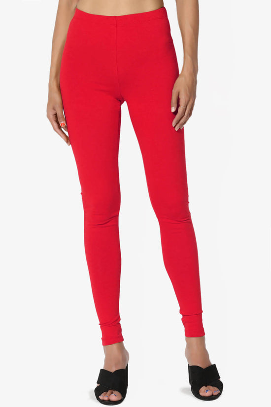 Thalia Cotton Jersey Ankle Leggings RED_1