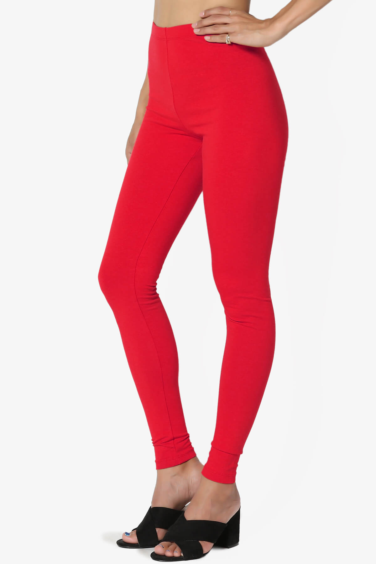 Thalia Cotton Jersey Ankle Leggings RED_3