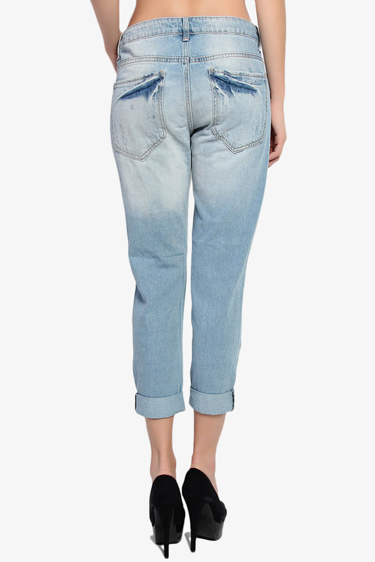 Load image into Gallery viewer, Tielo Mid Rise Ripped Boyfriend Jeans LIGHT_2
