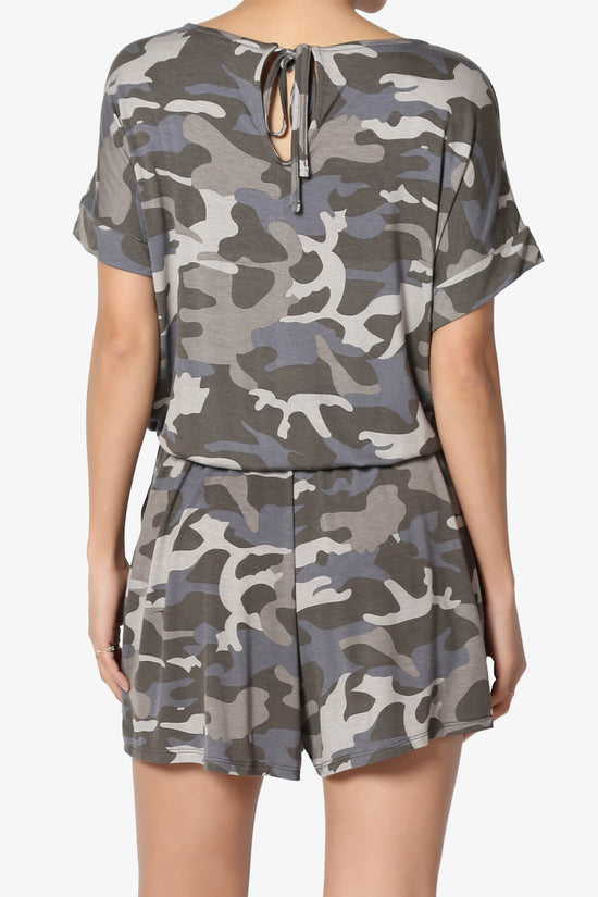 Tina Camouflage Short Sleeve Jersey Romper DUSTY OLIVE_2