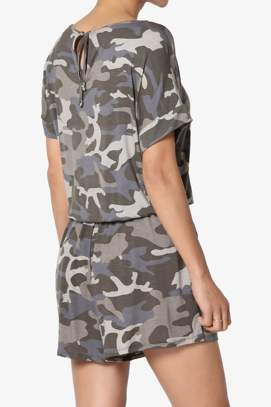 Tina Camouflage Short Sleeve Jersey Romper DUSTY OLIVE_4