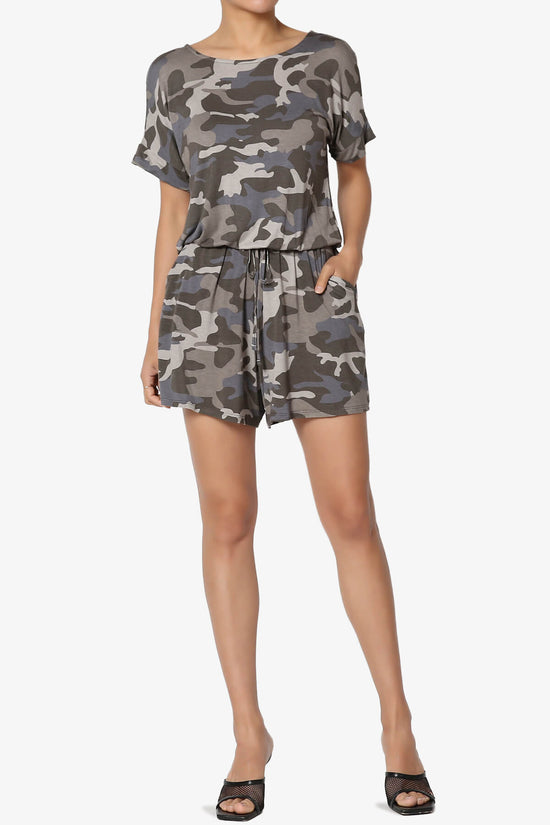 Tina Camouflage Short Sleeve Jersey Romper DUSTY OLIVE_6