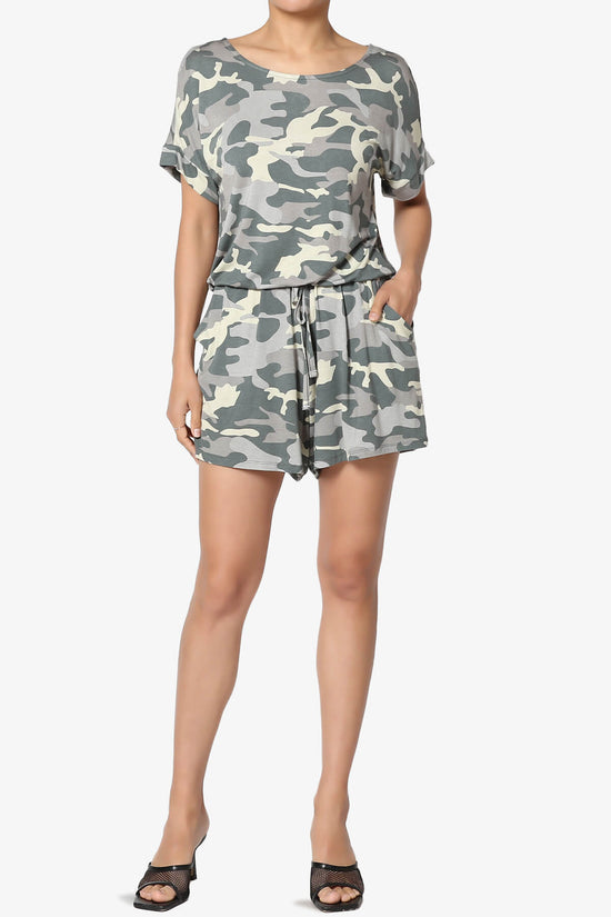 Tina Camouflage Short Sleeve Jersey Romper GREEN_6