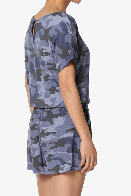 Tina Camouflage Short Sleeve Jersey Romper NAVY_4