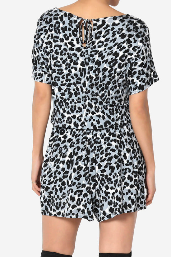 Tina Leopard Short Sleeve Jersey Romper GREY_2