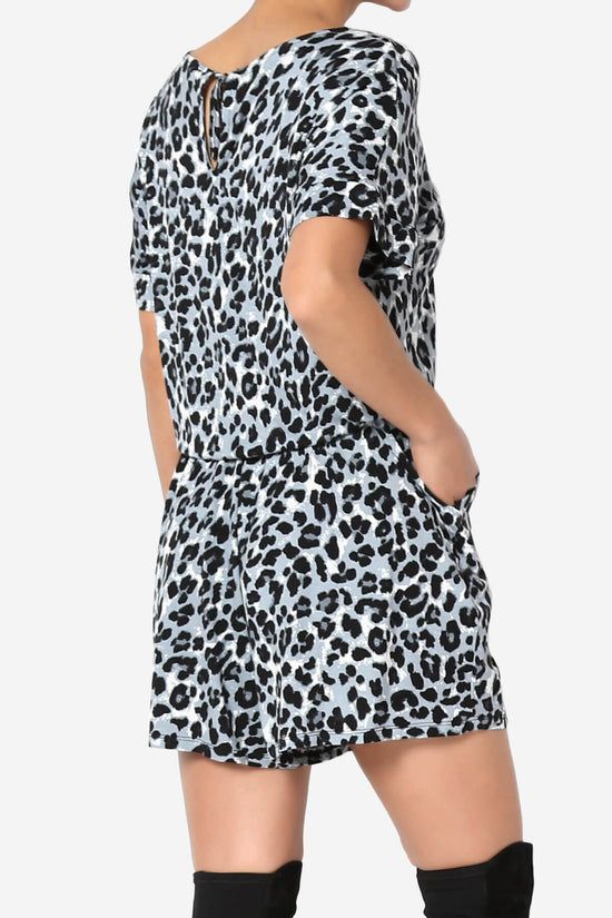 Tina Leopard Short Sleeve Jersey Romper GREY_4