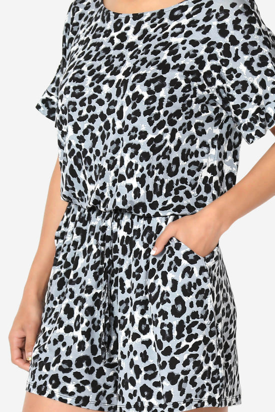 Tina Leopard Short Sleeve Jersey Romper GREY_5