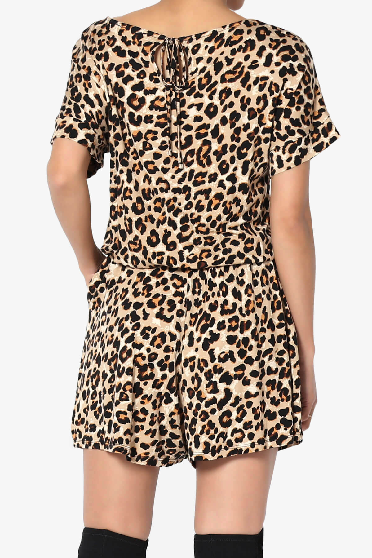 Tina Leopard Short Sleeve Jersey Romper LEOPARD_2