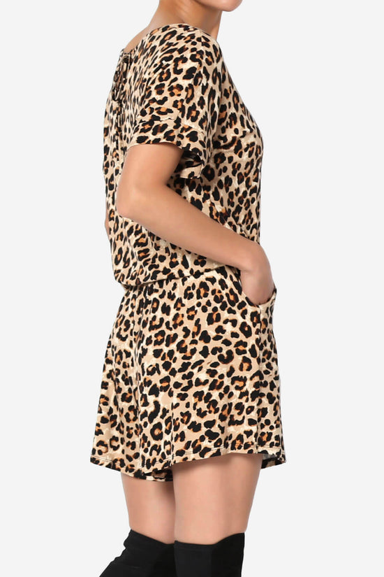 Tina Leopard Short Sleeve Jersey Romper LEOPARD_4