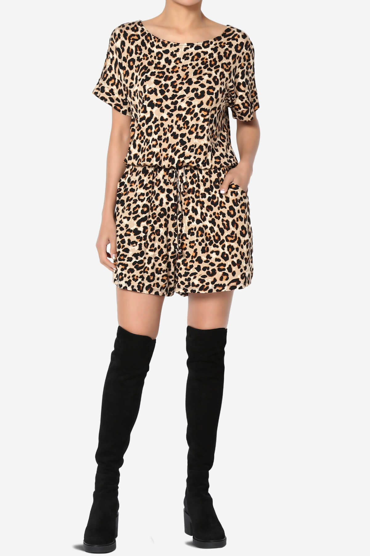 Tina Leopard Short Sleeve Jersey Romper LEOPARD_6