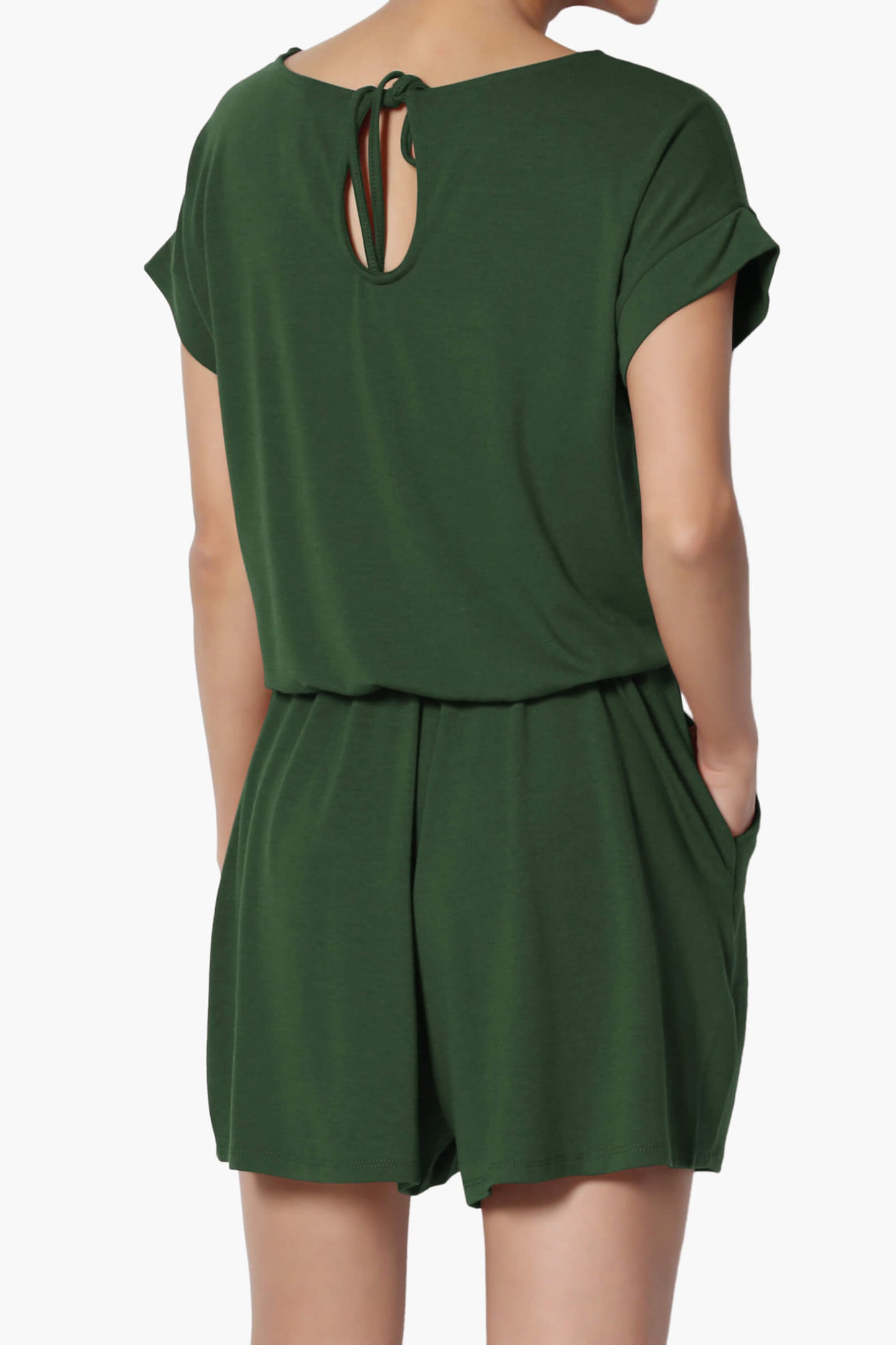 Load image into Gallery viewer, Tina Short Sleeve Jersey Romper ARMY GREEN_2
