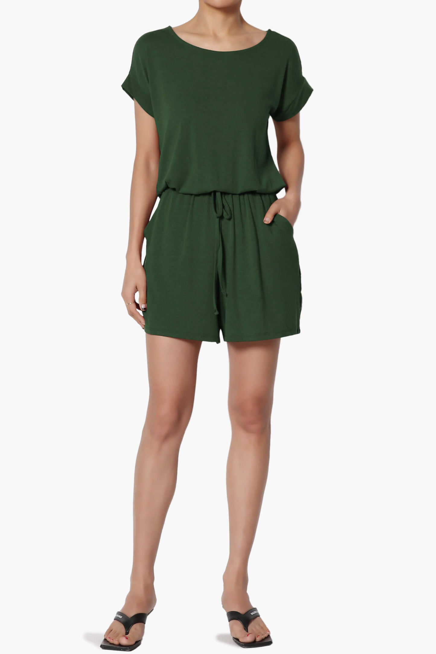 Tina Short Sleeve Jersey Romper ARMY GREEN_6