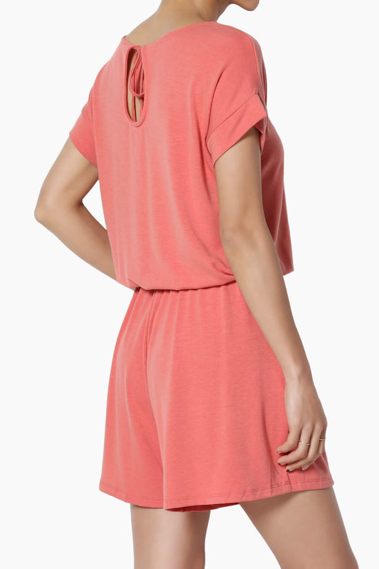 Tina Short Sleeve Jersey Romper CORAL_4