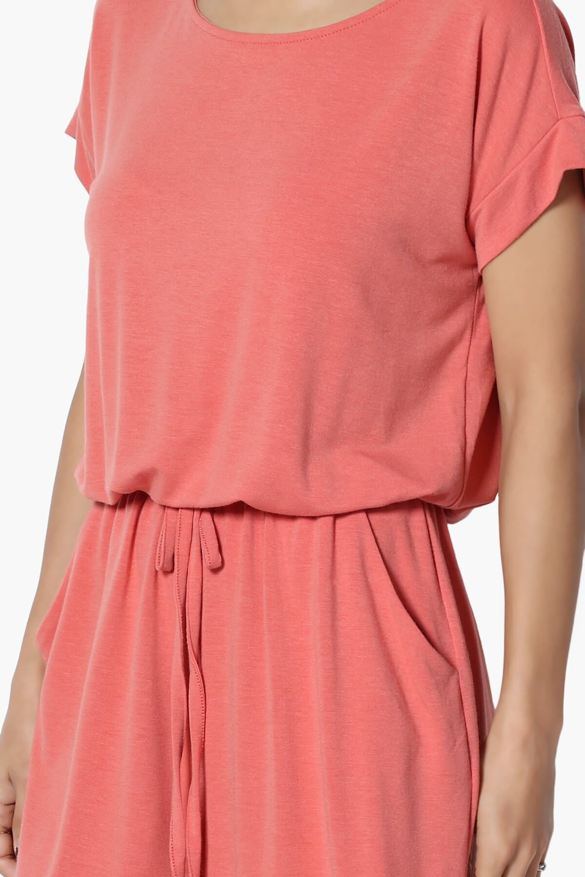 Load image into Gallery viewer, Tina Short Sleeve Jersey Romper CORAL_5
