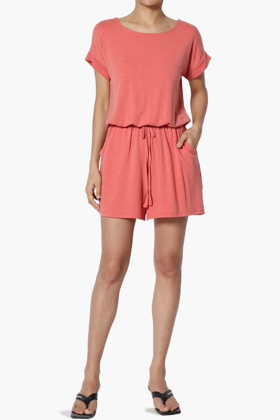 Tina Short Sleeve Jersey Romper CORAL_6