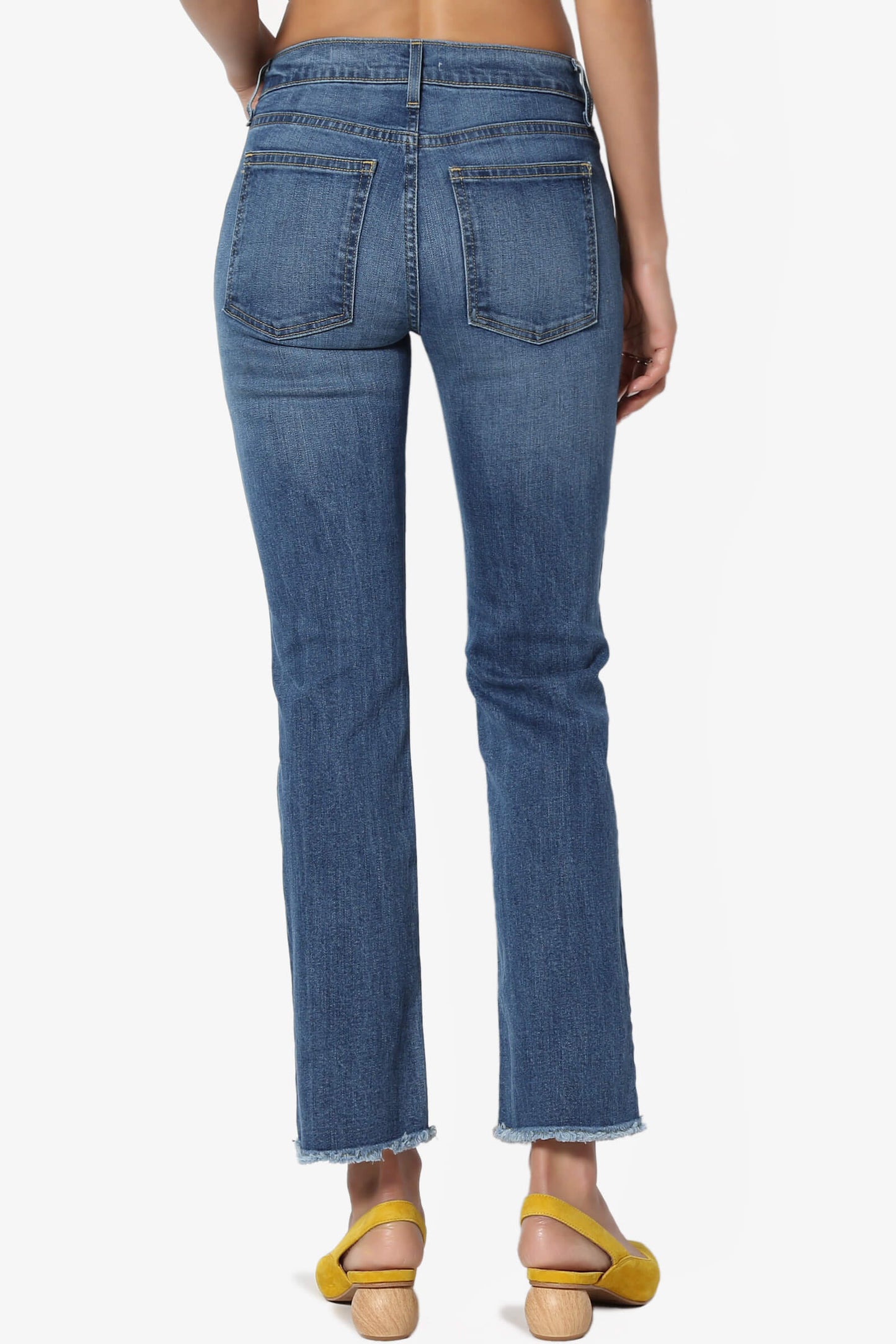 Raidha Mid Rise Crop Bootcut Jeans MEDIUM_2