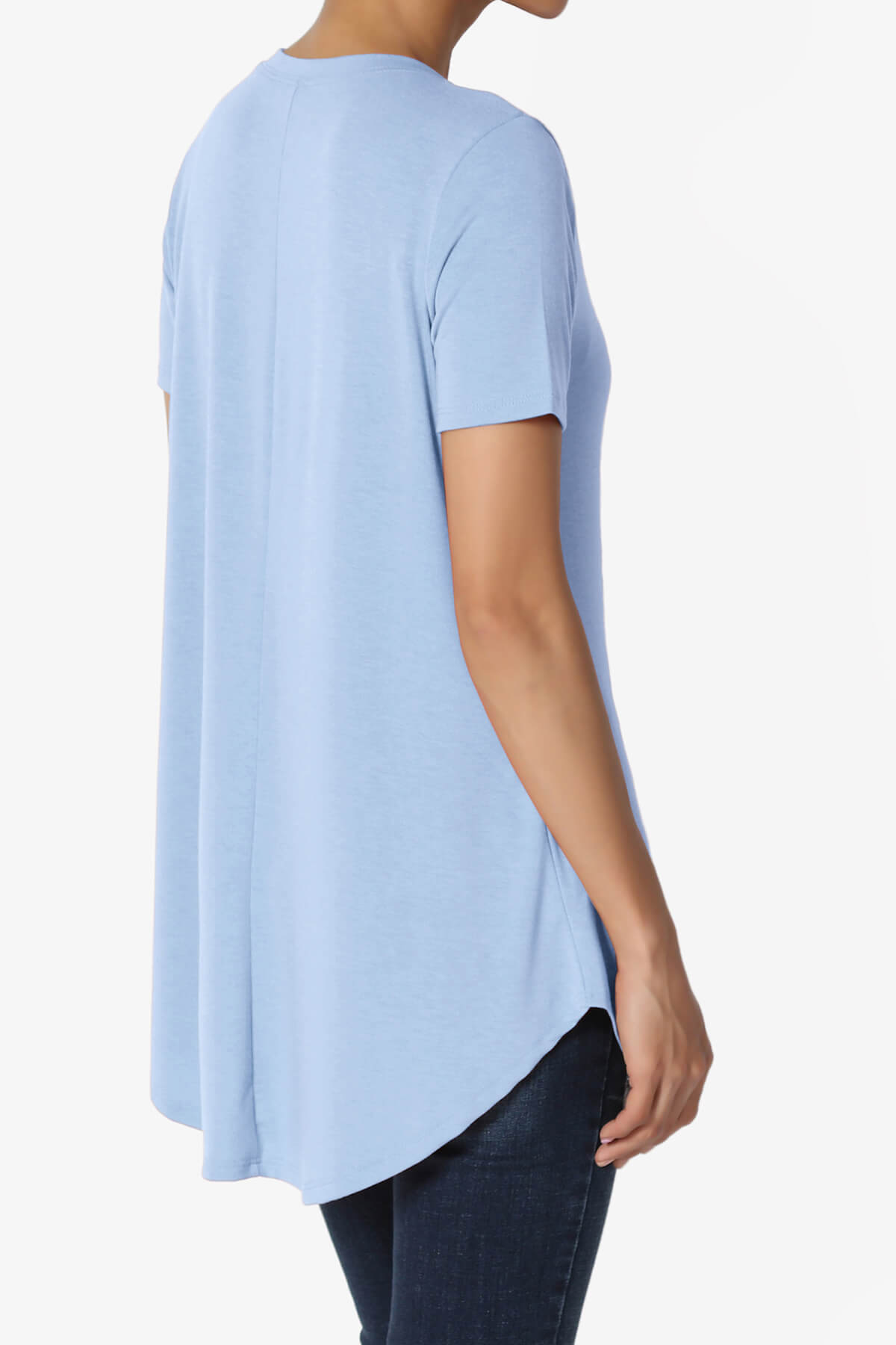 Tristan Essential Short Sleeve Round Hem Top LIGHT BLUE_4