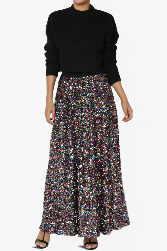 Ulyana Multi Sequin Maxi Skirt
