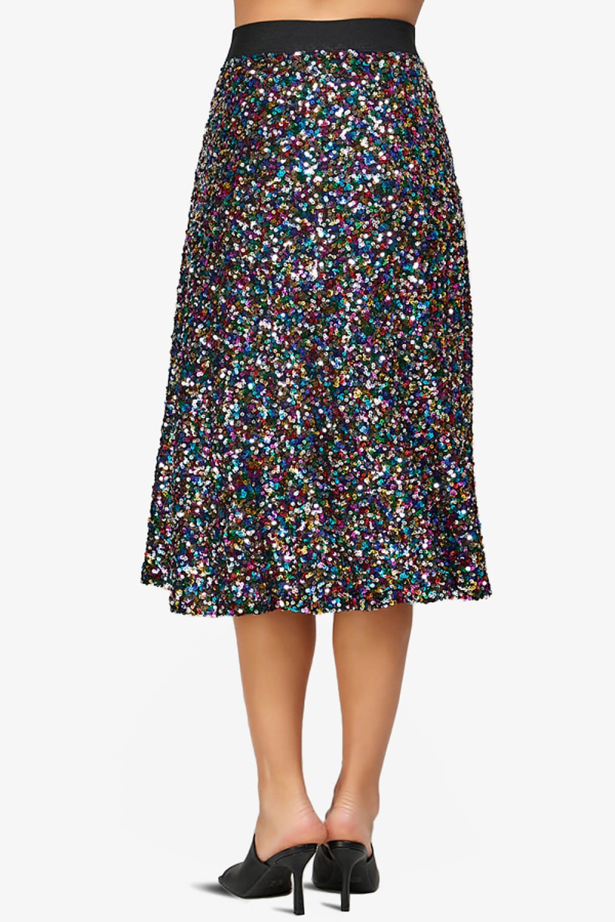 Load image into Gallery viewer, Ulyana Multi Sequin A-Line Midi Skirt MULTI COLOR_4
