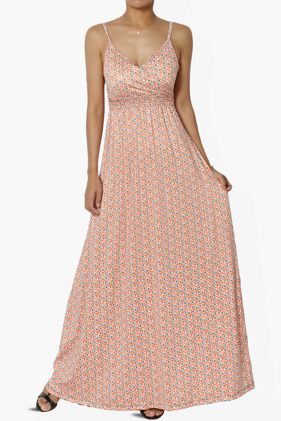 Load image into Gallery viewer, Vector Floral Print Jersey Sleeveless Maxi Dress ASH COPPER_1
