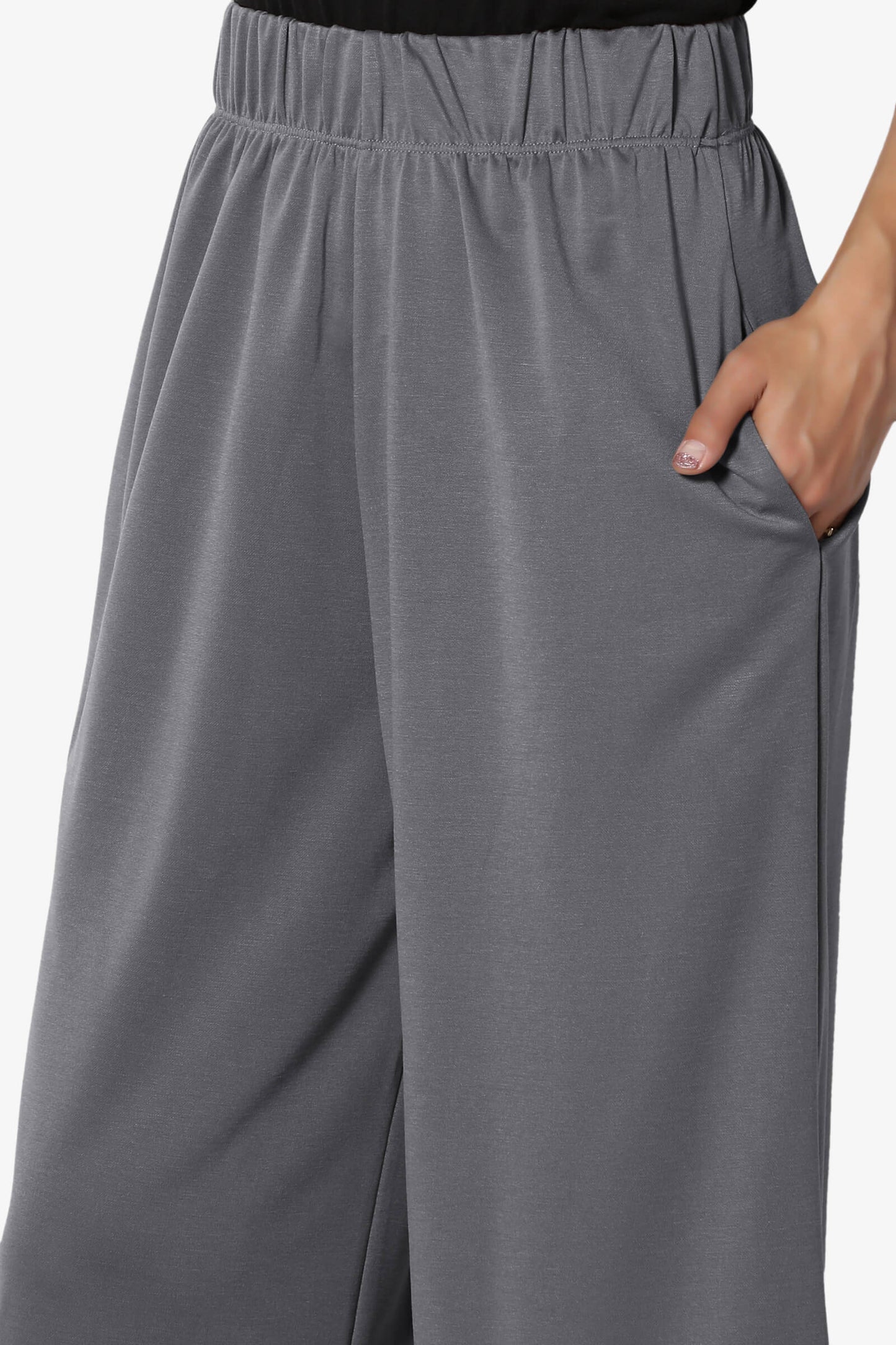 Venetia Elasticated Waist Culottes CHARCOAL_5