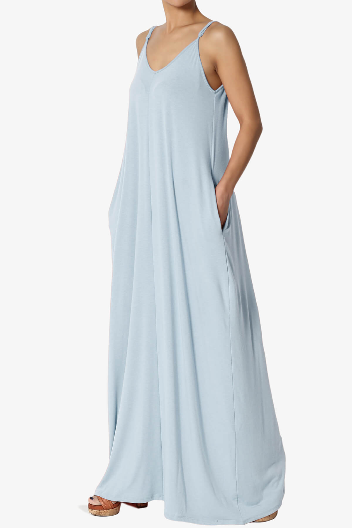 Venus Pocket Cami Maxi Dress ASH BLUE_3