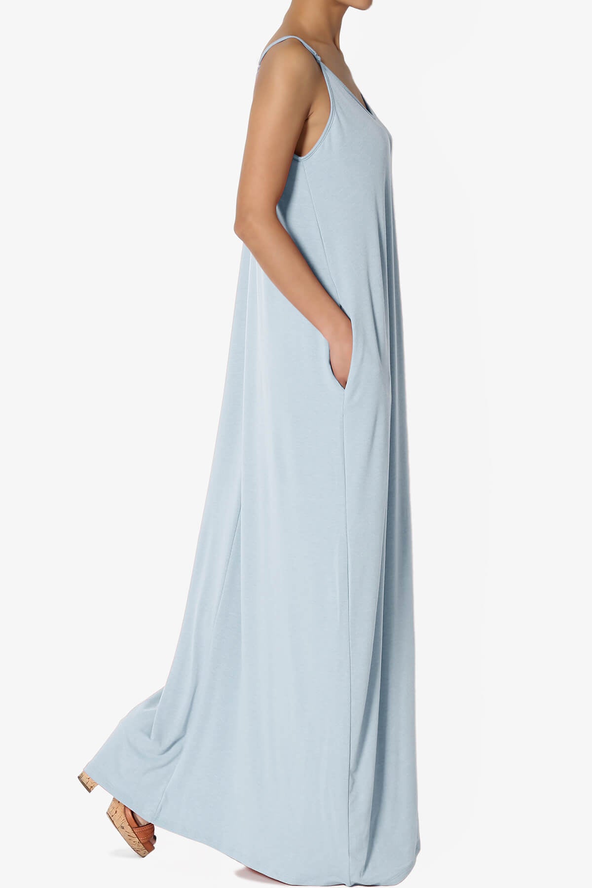Venus Pocket Cami Maxi Dress ASH BLUE_4