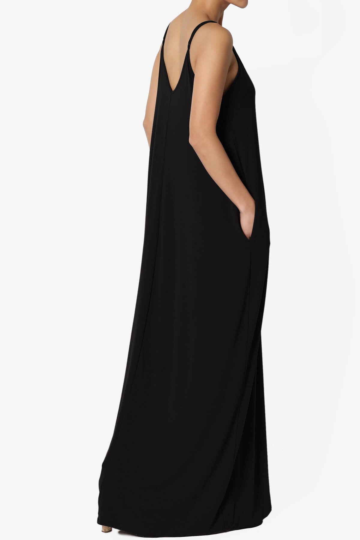 Venus Pocket Cami Maxi Dress BLACK_4