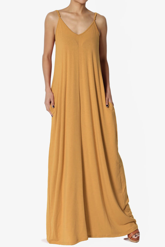 Venus Pocket Cami Maxi Dress GOLDEN MUSTARD_1