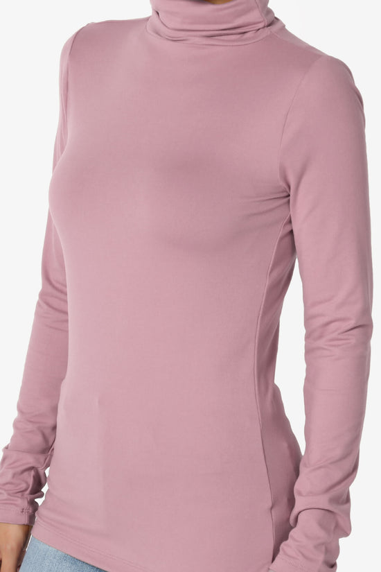 Viable Ruched Turtle Neck Long Sleeve Top LIGHT ROSE_5