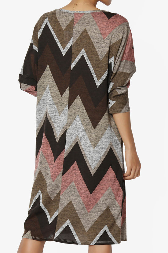 Wanda Chevron Dolman Sleeve Dress MOCHA_2