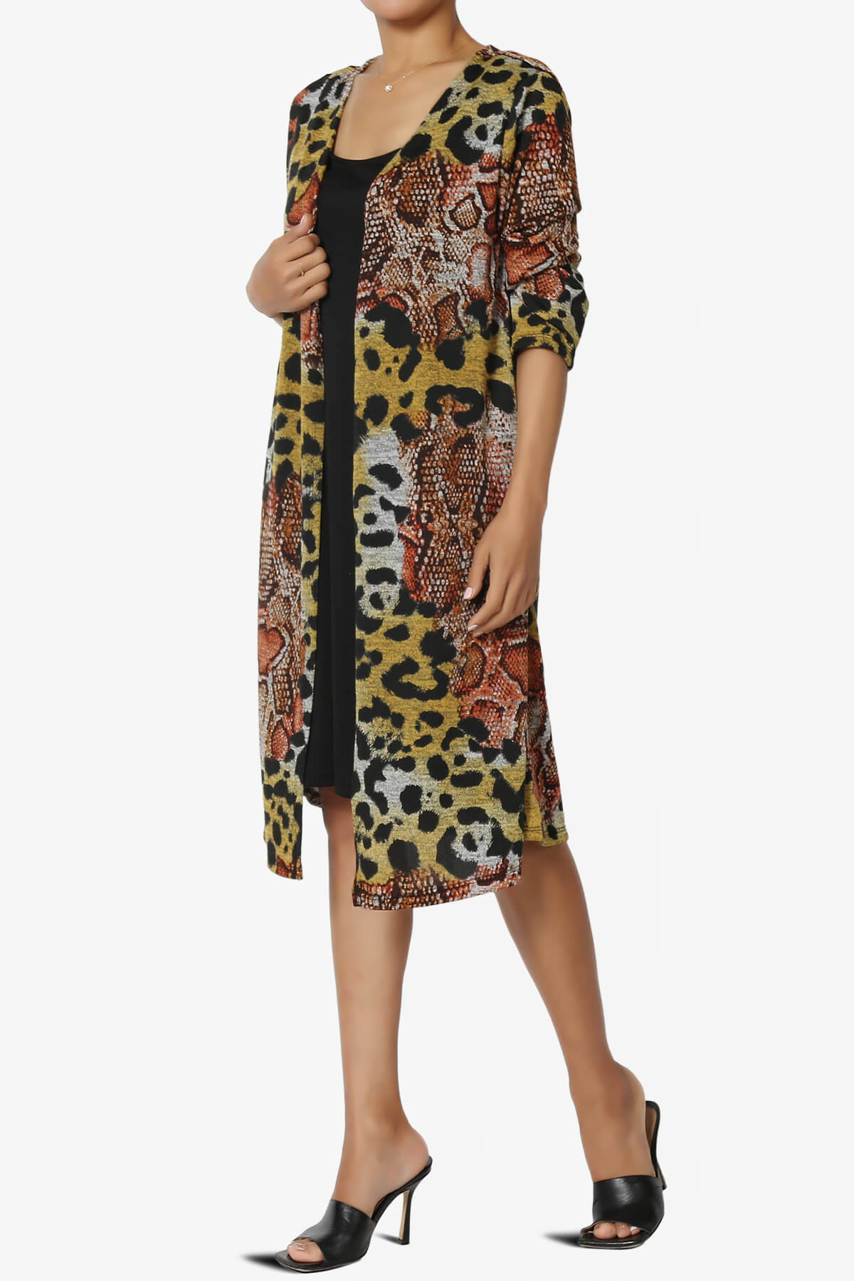 Wanda Missy Printed Draped Front Twofer Midi Dress ANIMAL_3