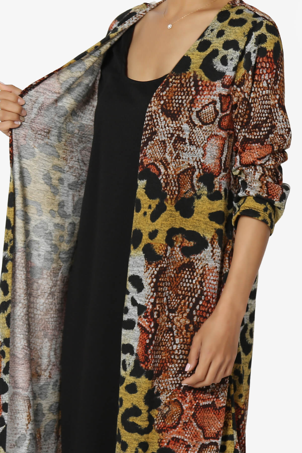 Wanda Missy Printed Draped Front Twofer Midi Dress ANIMAL_5