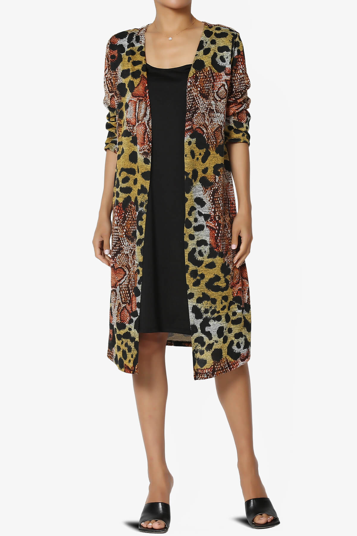 Wanda Missy Printed Draped Front Twofer Midi Dress ANIMAL_6