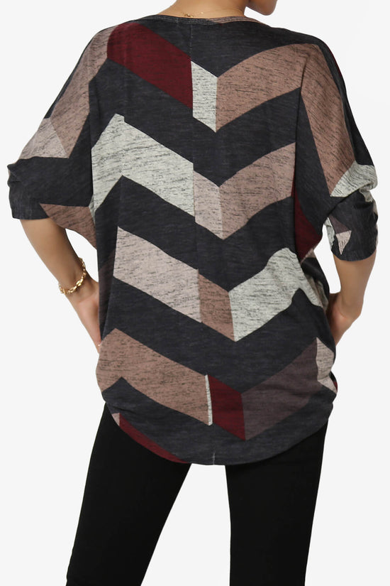 Wanda Printed Dolman Sleeve Top BURGUNDY_2