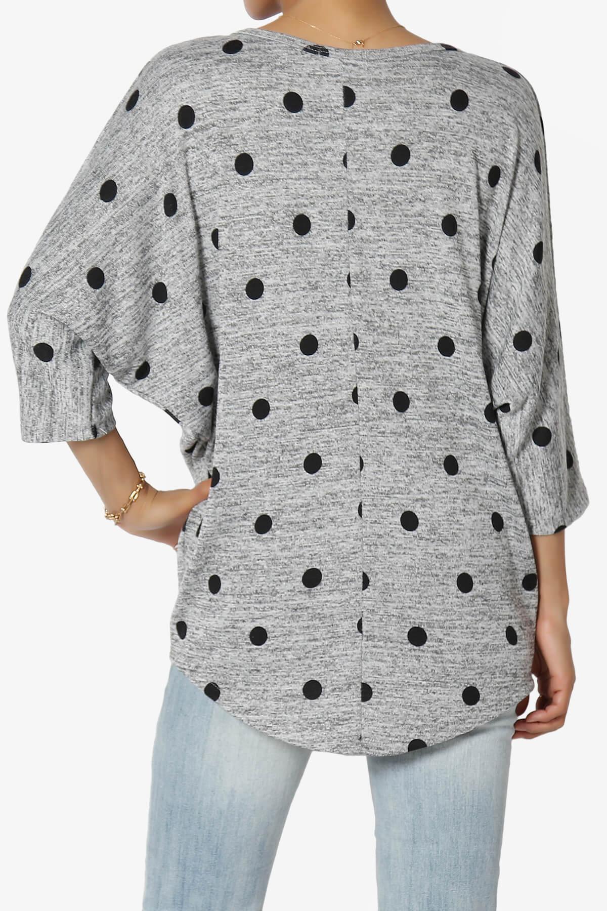 Wanda Printed Dolman Sleeve Top HEATHER GREY_2