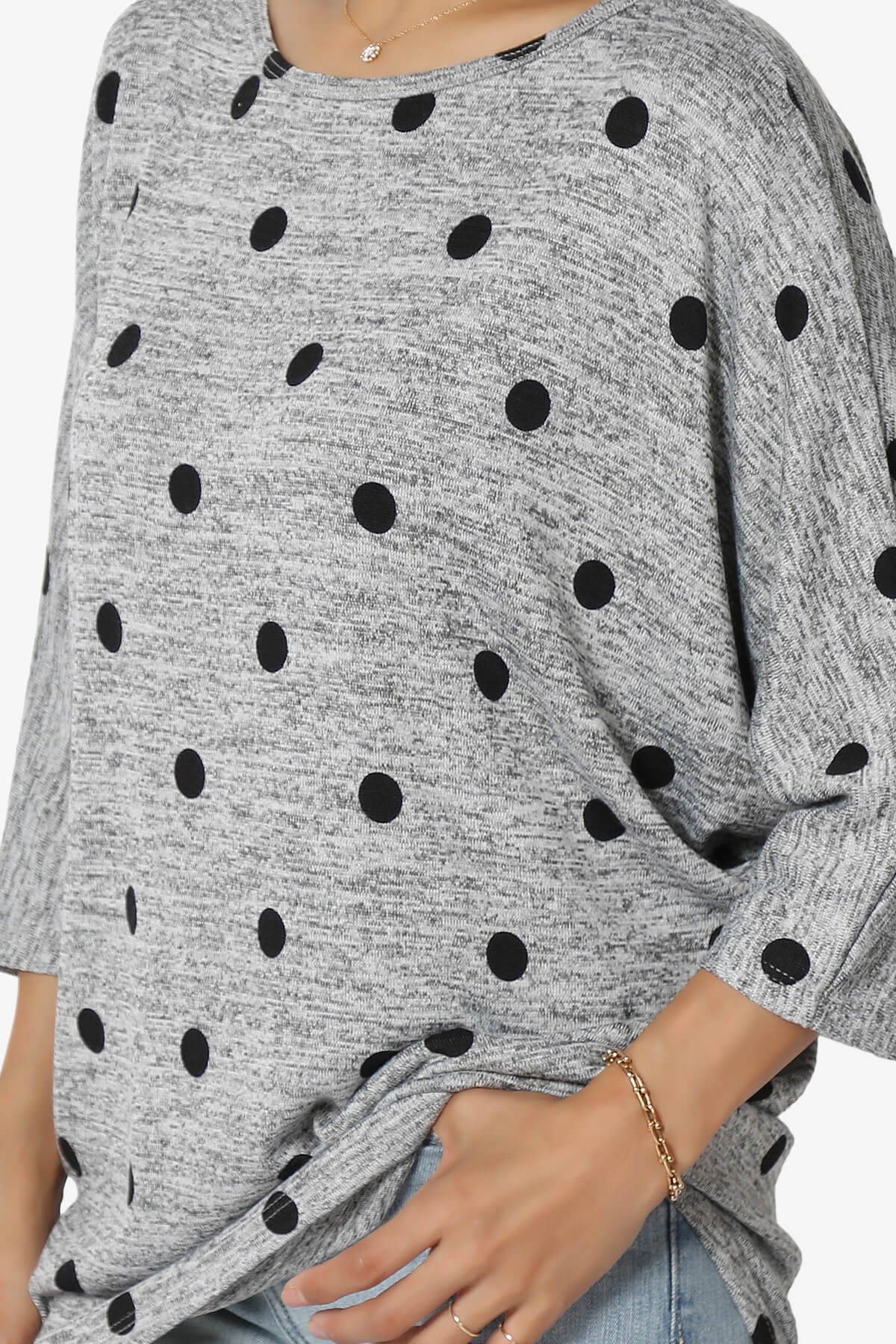 Wanda Printed Dolman Sleeve Top HEATHER GREY_5