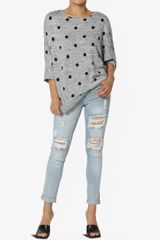 Wanda Printed Dolman Sleeve Top HEATHER GREY_6