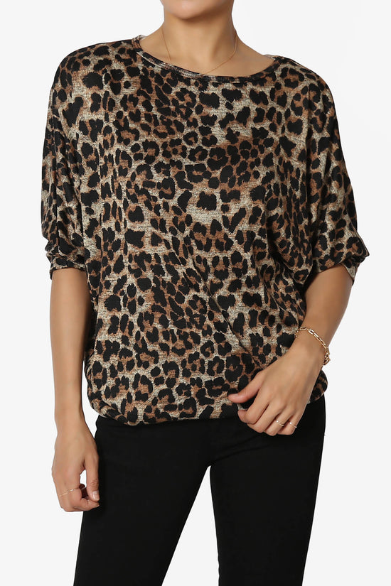 Wanda Printed Dolman Sleeve Top LEOPARD_1