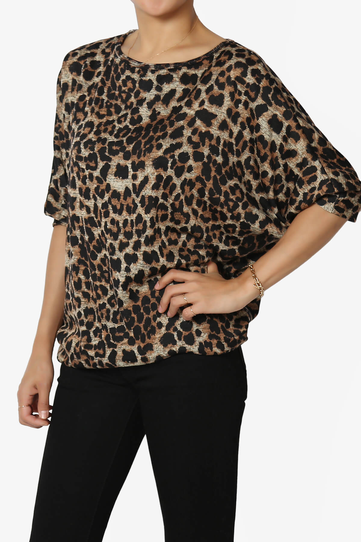 Wanda Printed Dolman Sleeve Top LEOPARD_3