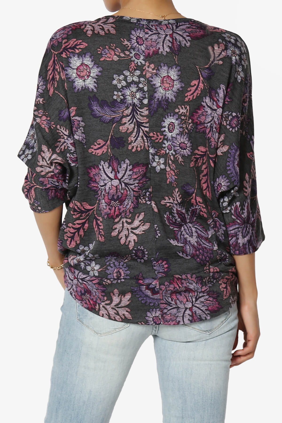 Wanda Printed Dolman Sleeve Top PURPLE_2