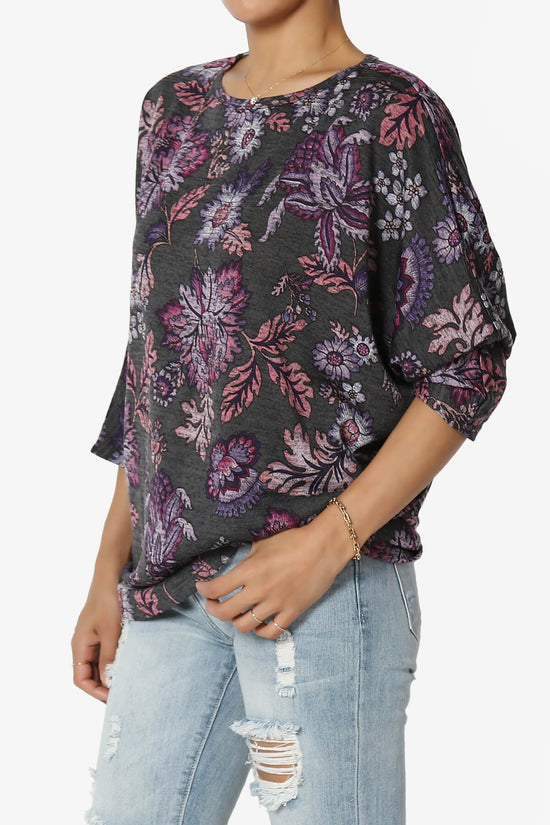 Wanda Printed Dolman Sleeve Top PURPLE_3