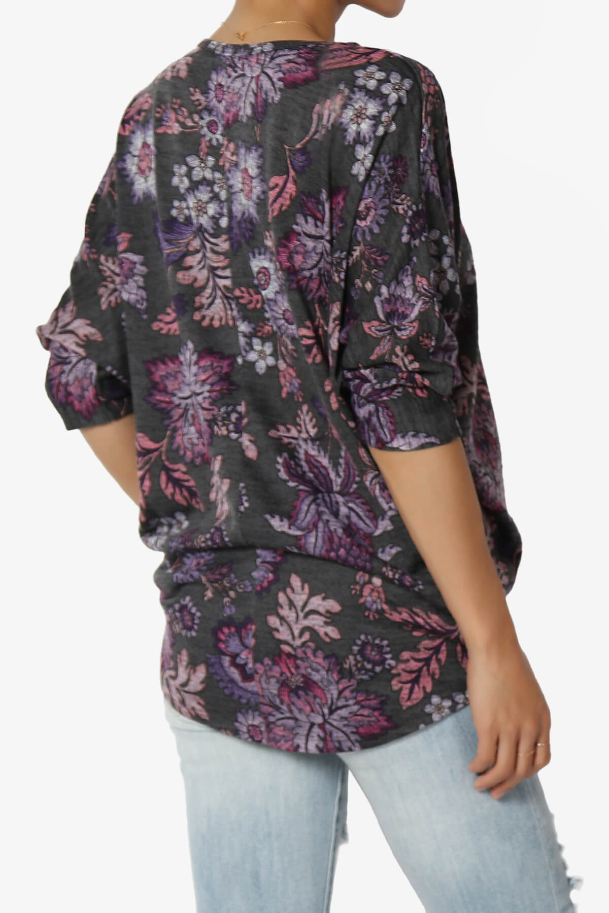 Wanda Printed Dolman Sleeve Top PURPLE_4