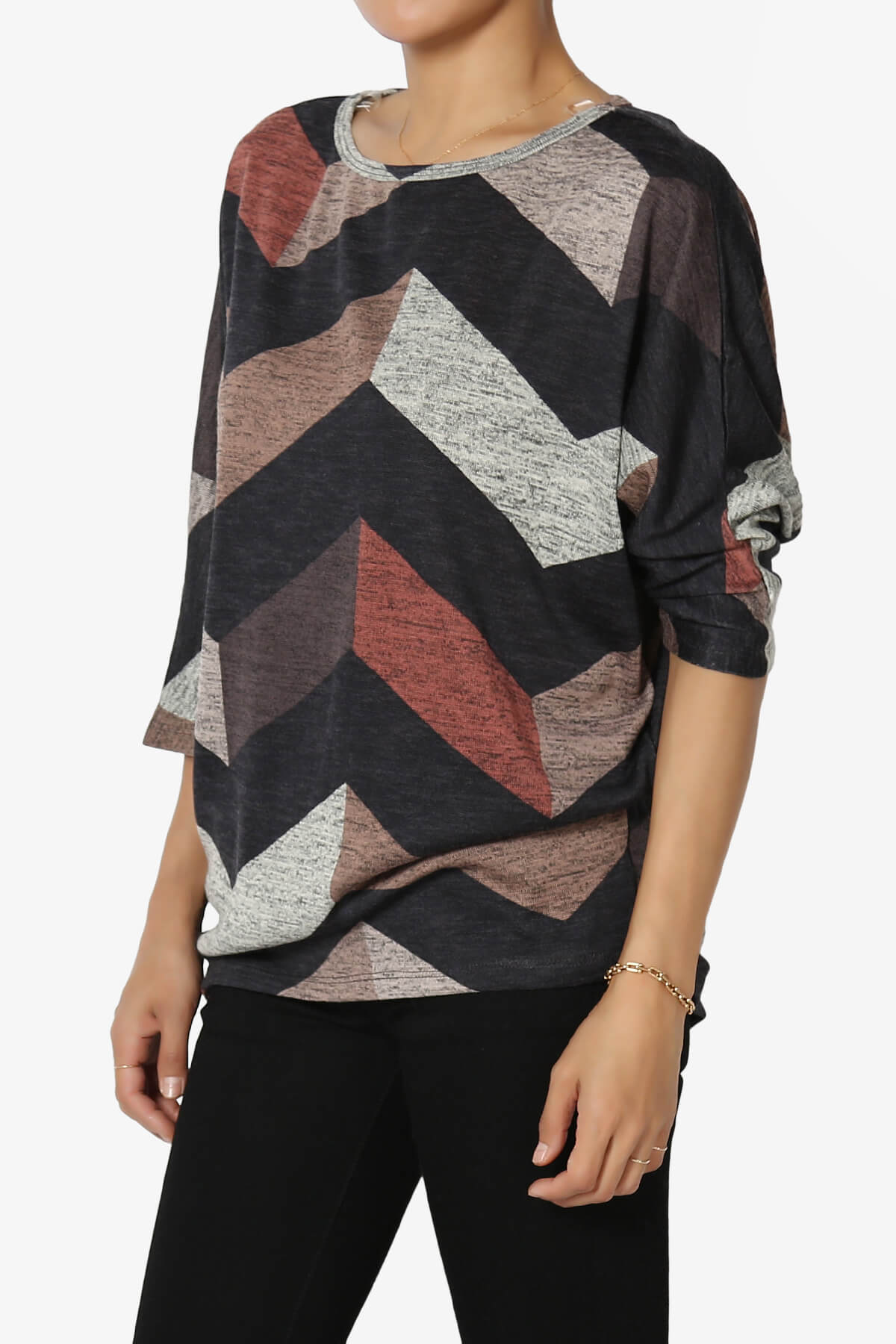 Wanda Printed Dolman Sleeve Top RUST_3