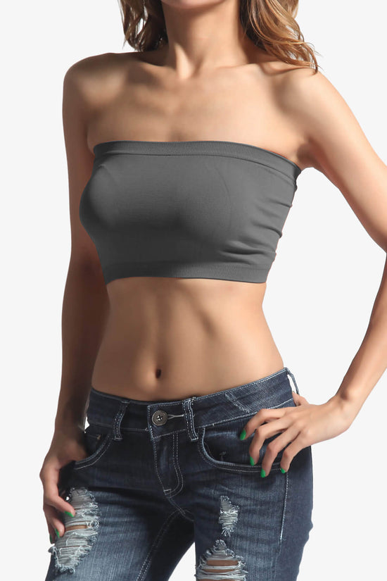 Wendi Seamless Crop Bandeau GREY_1