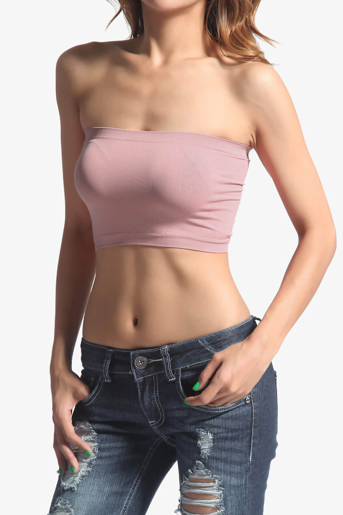 Wendi Seamless Crop Bandeau LIGHT ROSE_1